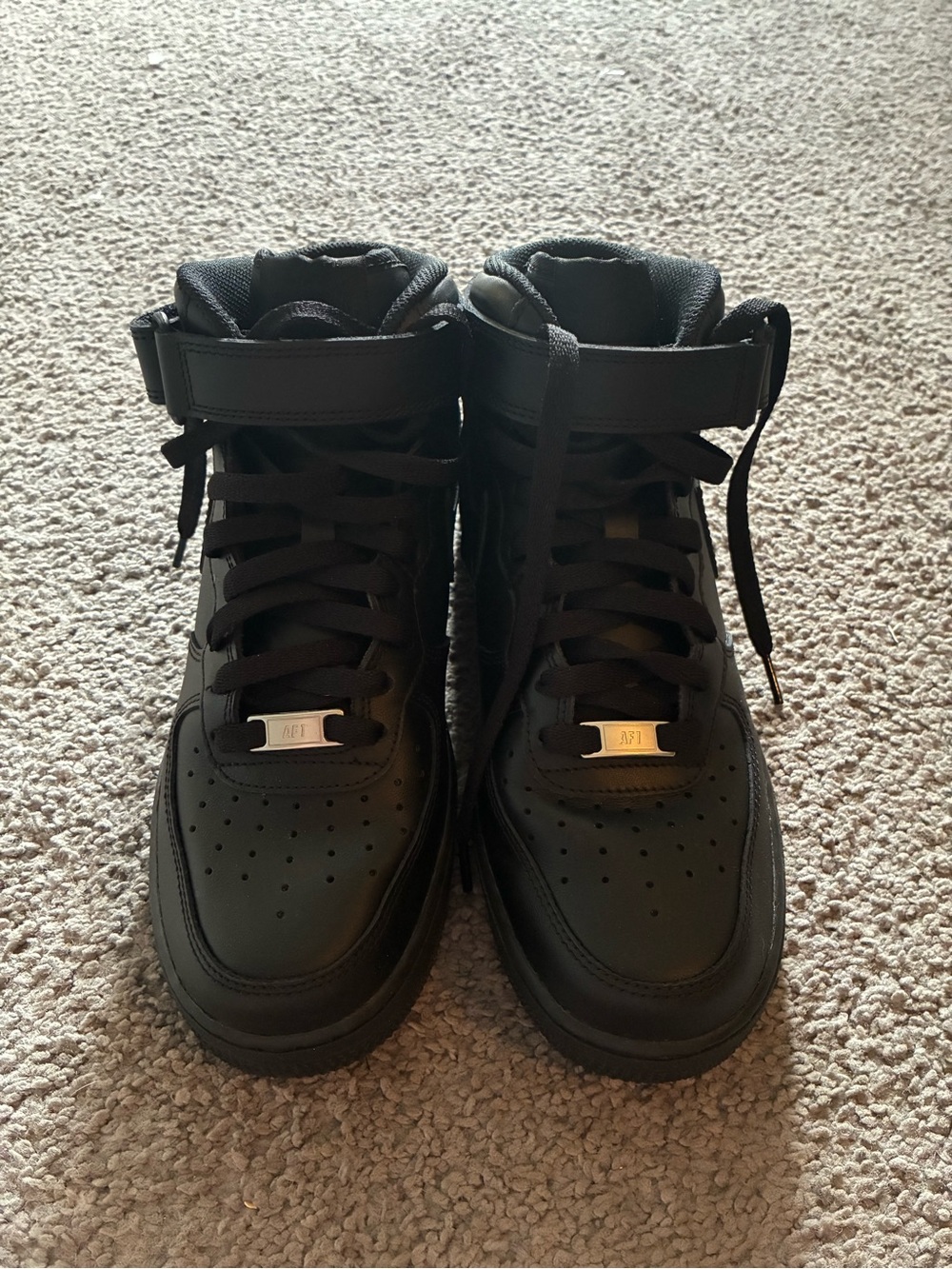Nike All-Black High Top Sneakers with Strap